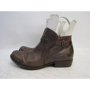 Born Womens Size 9 M Brown Leather Zip Buckle Ankle Fashion Boots Bootie